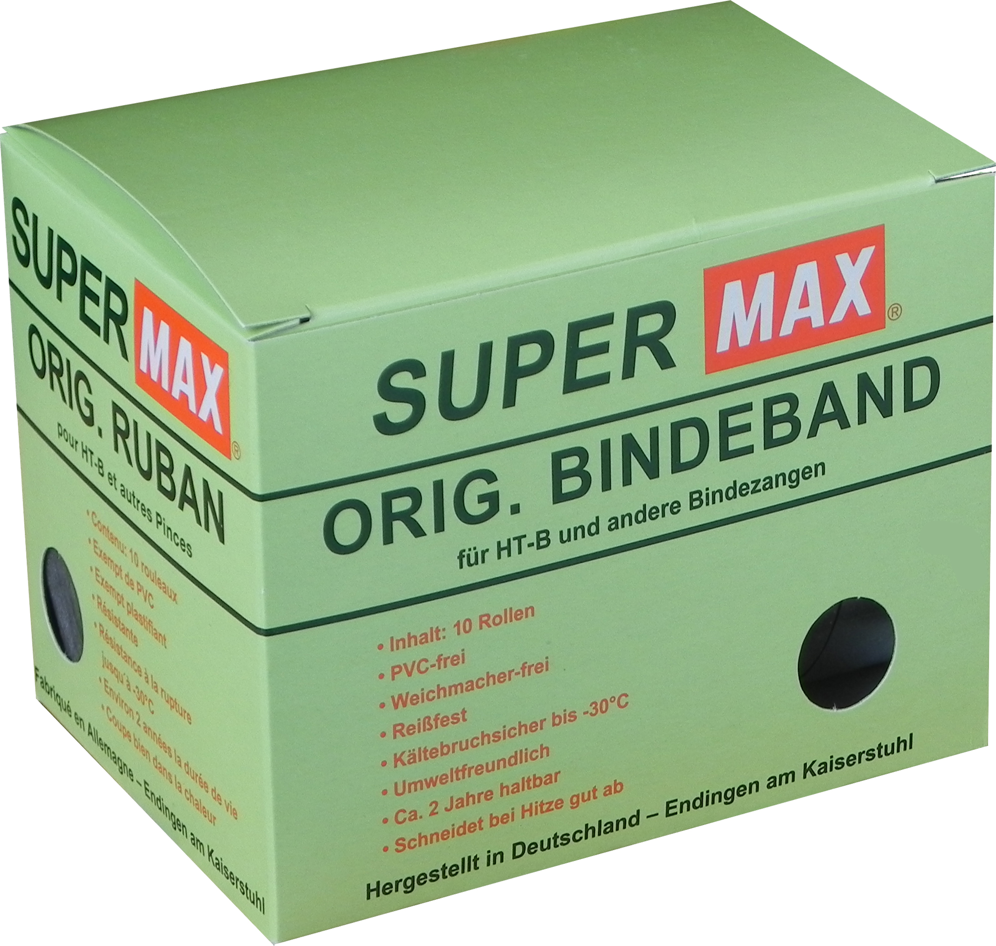 Supermax Tape, Stärke 0,10 mm Karton à 10 Rollen, grün